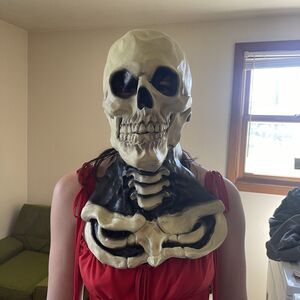 Paper Magic Group PMG VINTAGE 1997 Halloween Skeleton Skull Latex Mask Cosplay